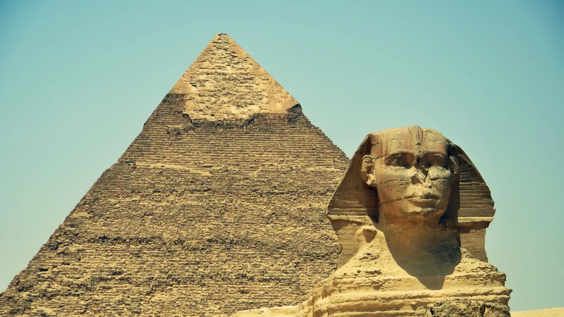 The Great Sphinx and the Pyramid of Khafre at Giza