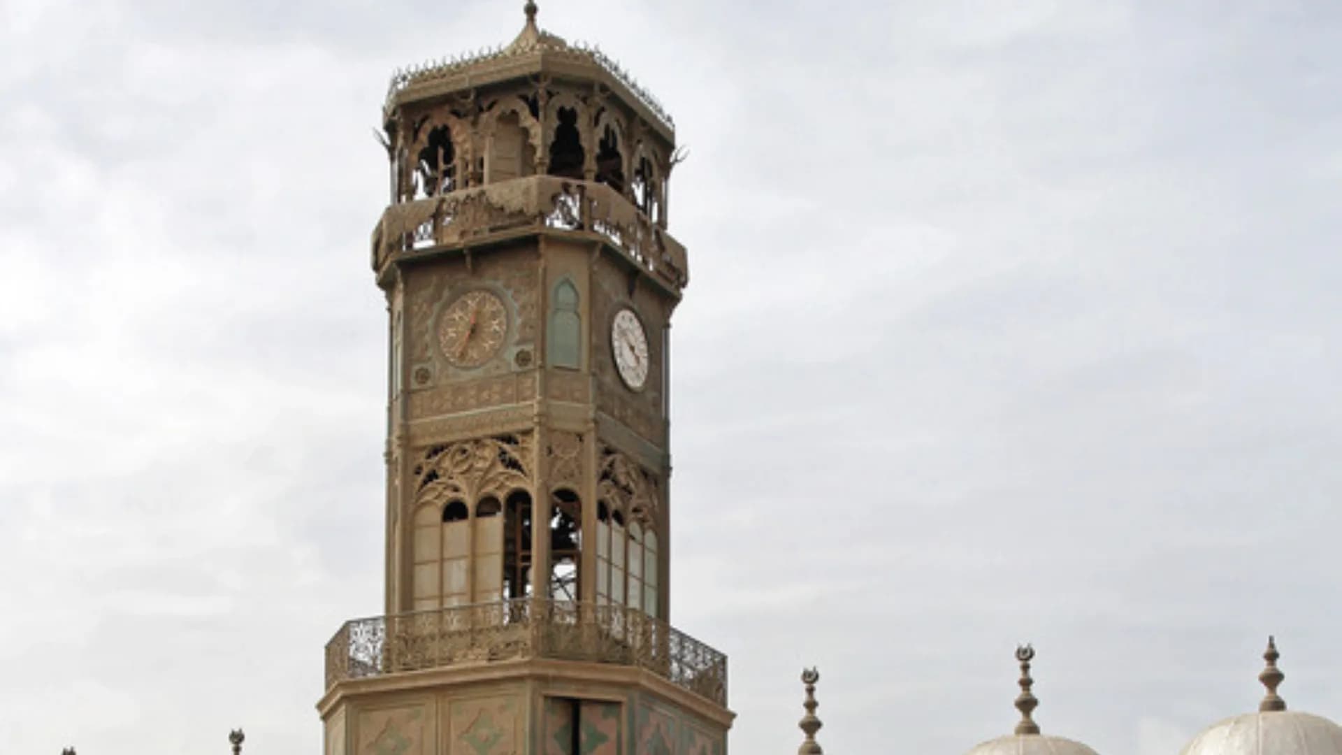The clock tower in the courtyard of the Muhammad Ali Mosque at the Cairo Citadel