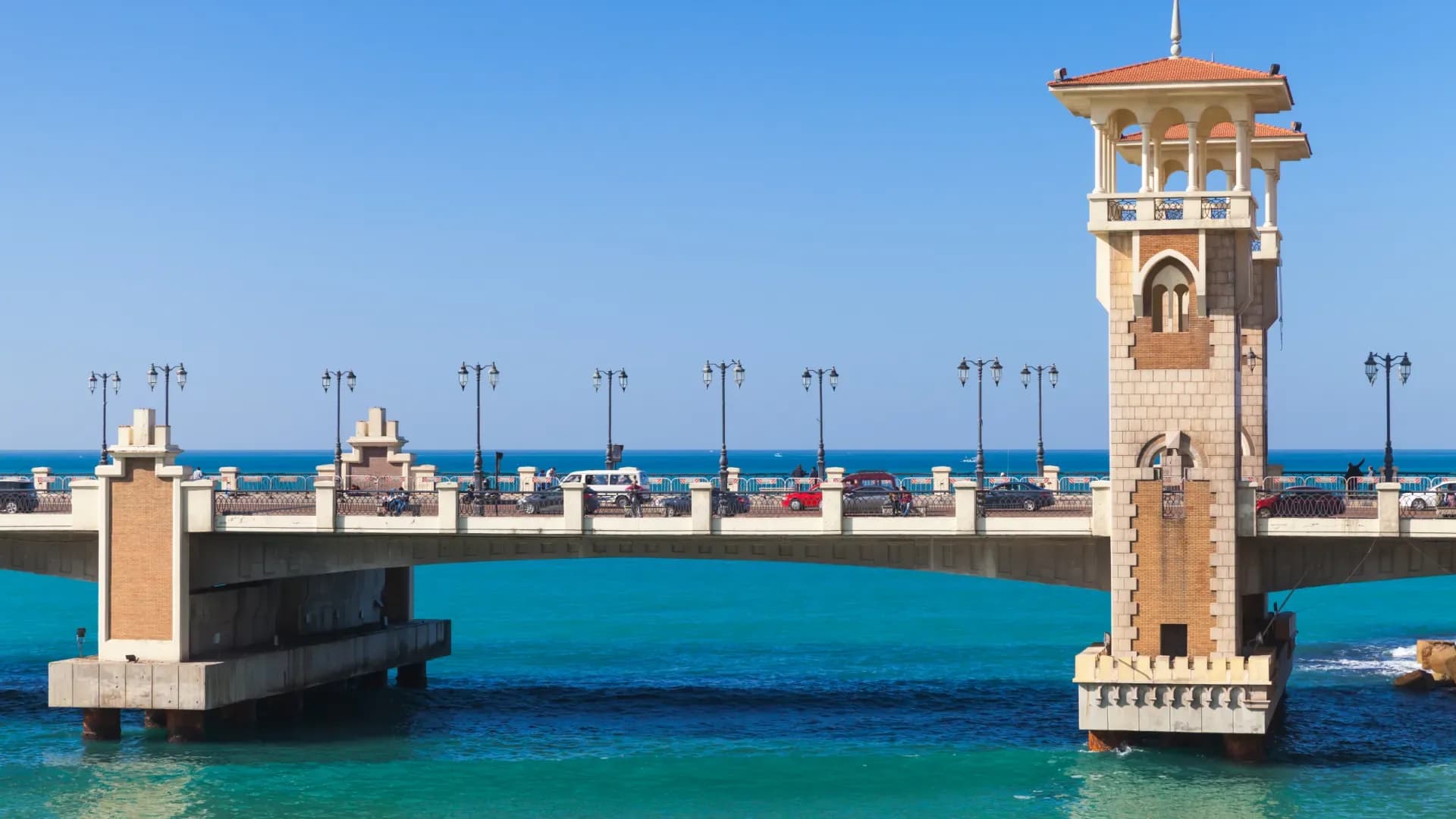 Stanley Bridge over the Mediterranean in Alexandria, Egypt