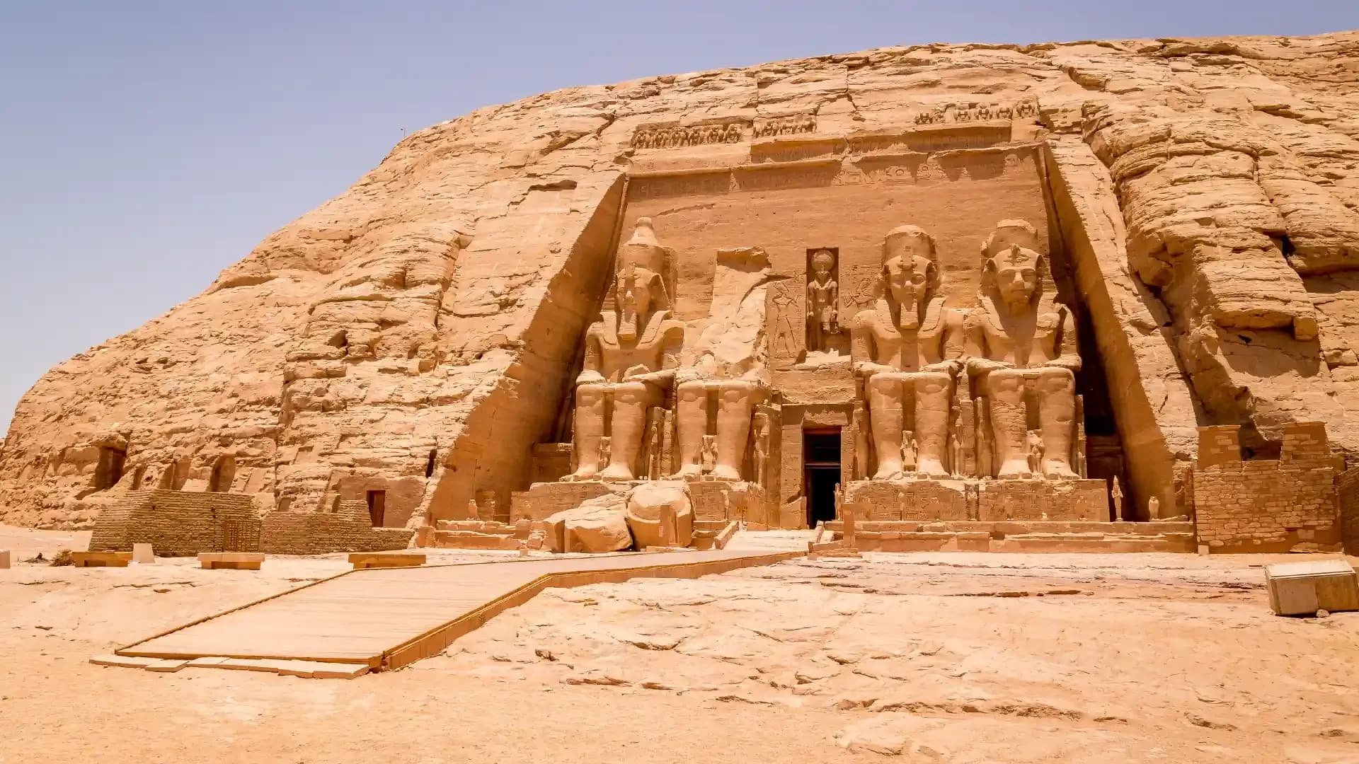 The facade of the Great Temple of Ramesses II at Abu Simbel